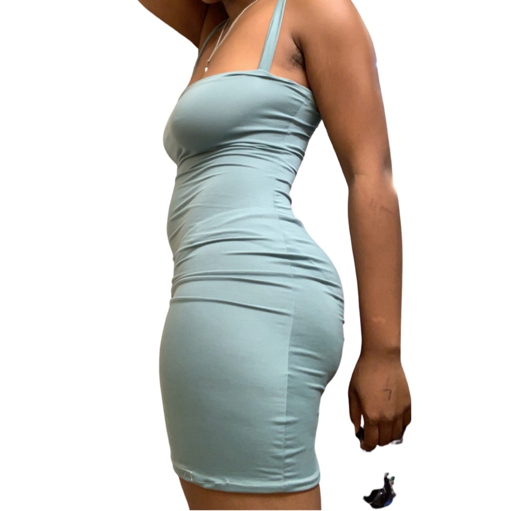 Blue spaghetti strap dress